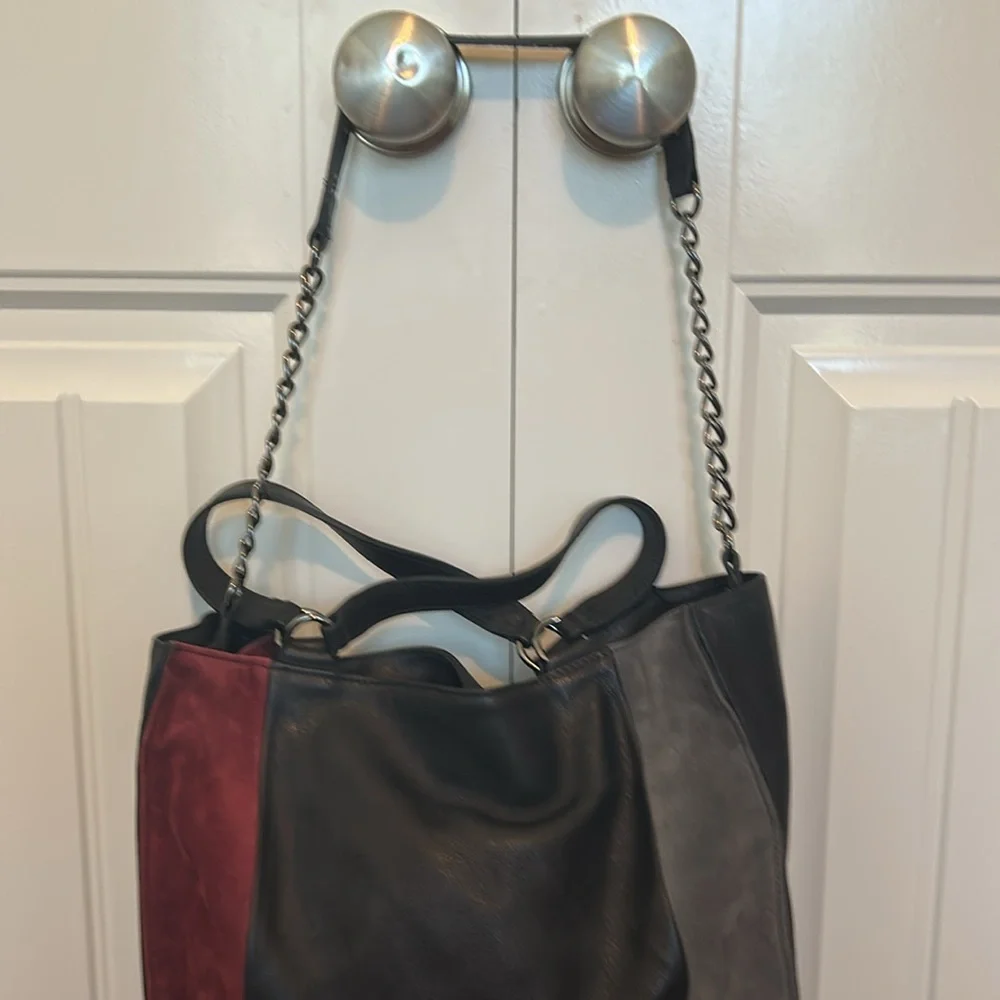 Longchamp - Leather & Suede multi color tote with pockets. NWOT - Picture 5 of 11